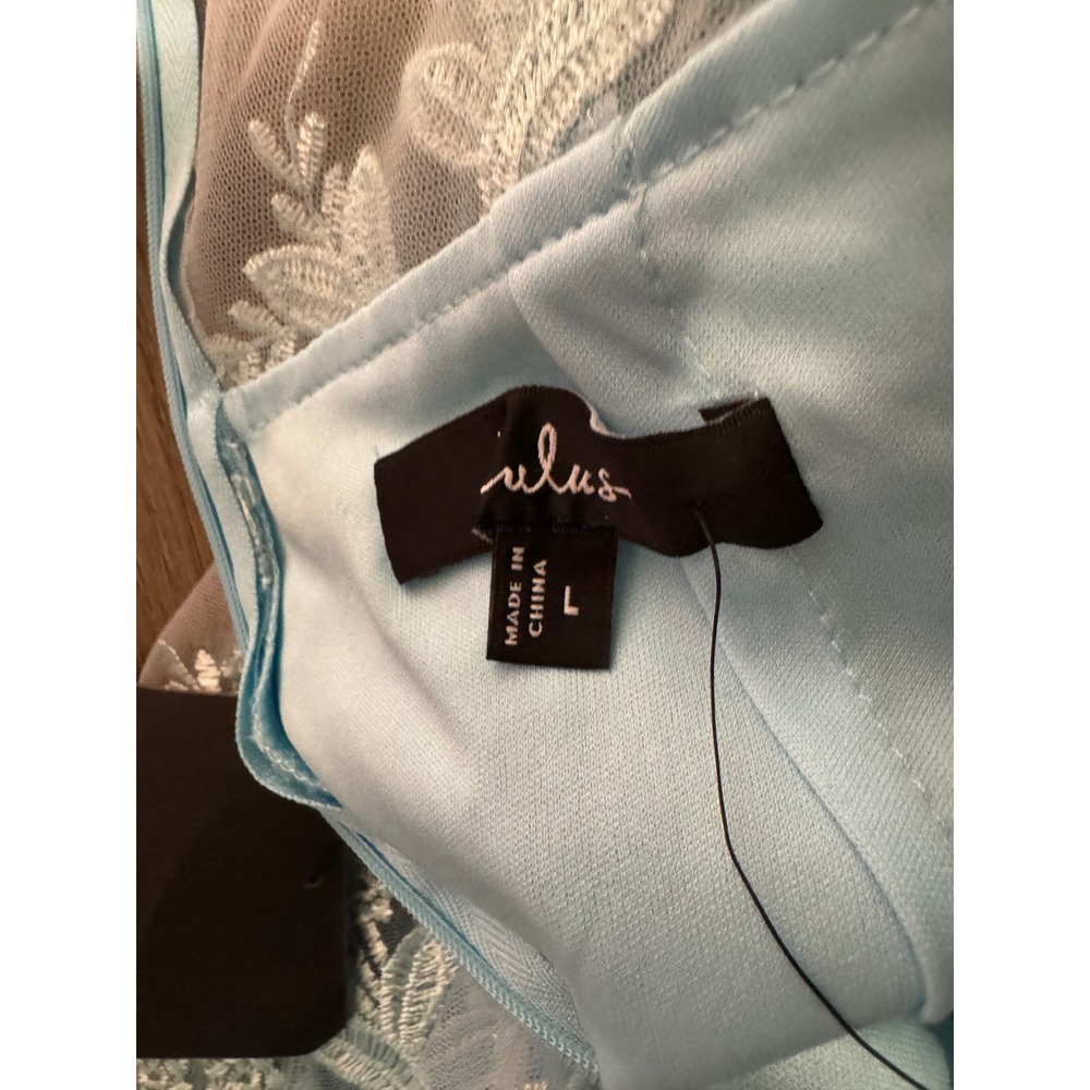 Lulus Light Blue Floral Lace 3D Applique Bustier Maxi Dress Formal Evening Prom - Picture 12 of 16